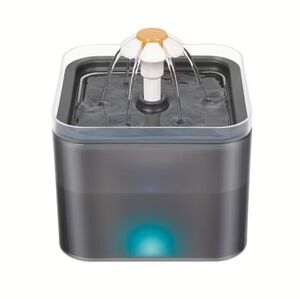 Cat Water Fountain,Grey With Blue LED